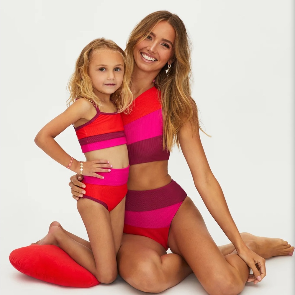 Beach riot matching mommy and me colorblock swimsuits